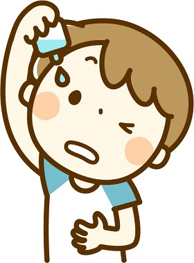 目薬さす男の子